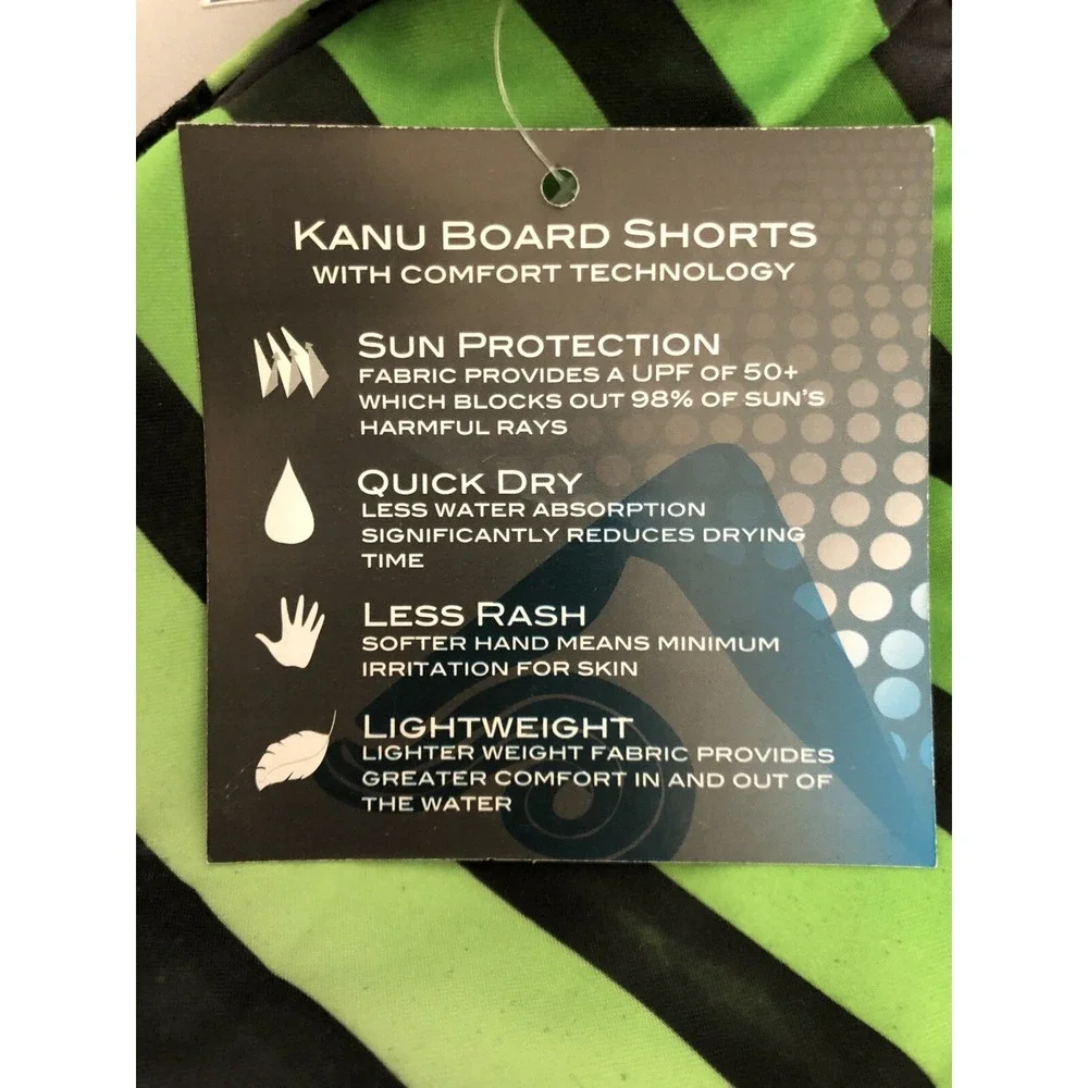 Kanu Surf Boys' Board Shorts UPF 50+ Beach Swim Trunk, BlackGreen,‎ XL 18-20
